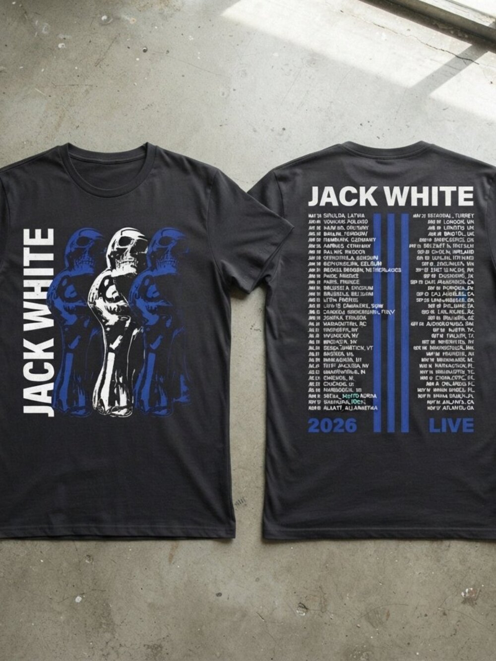 Jack White Live 2026 Tour Skull Graphic T-Shirt